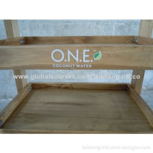 Beverage Display Rack with Four Adjustable Feet and Knock-down Structure